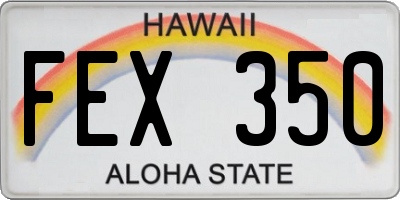 HI license plate FEX350