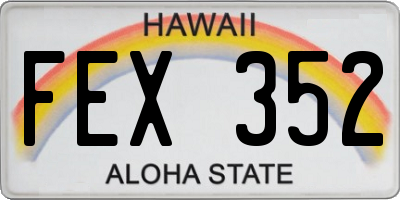 HI license plate FEX352