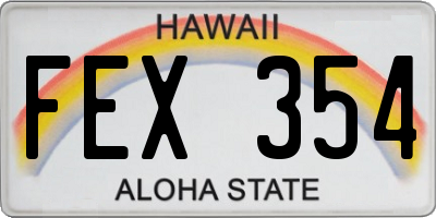 HI license plate FEX354