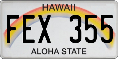 HI license plate FEX355