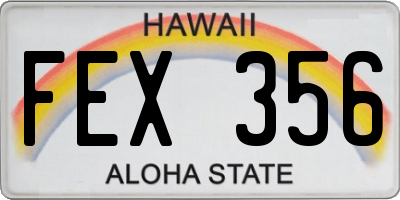 HI license plate FEX356