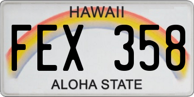 HI license plate FEX358