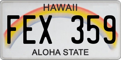 HI license plate FEX359