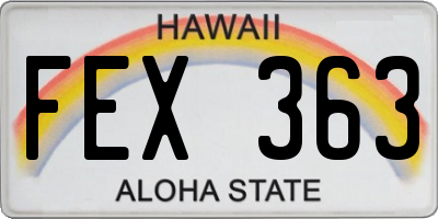 HI license plate FEX363