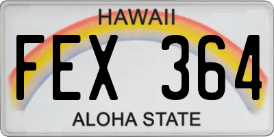HI license plate FEX364