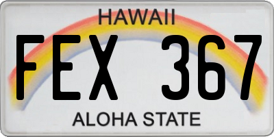 HI license plate FEX367