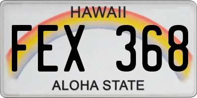 HI license plate FEX368