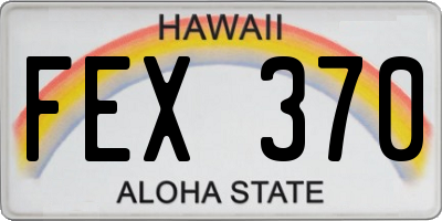 HI license plate FEX370
