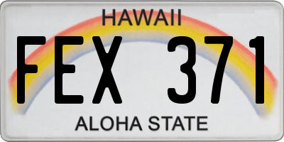 HI license plate FEX371