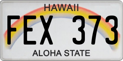 HI license plate FEX373