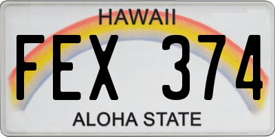 HI license plate FEX374