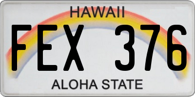 HI license plate FEX376