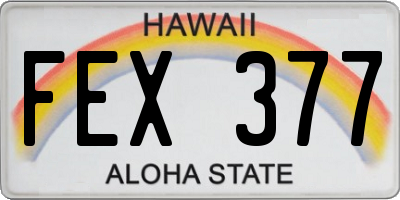 HI license plate FEX377