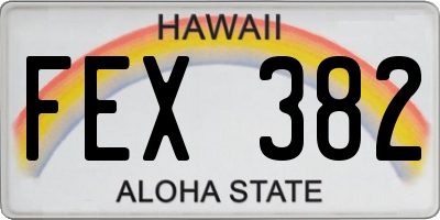 HI license plate FEX382