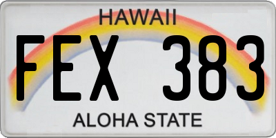 HI license plate FEX383