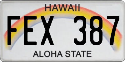 HI license plate FEX387