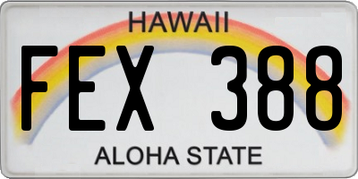HI license plate FEX388