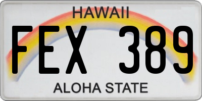 HI license plate FEX389