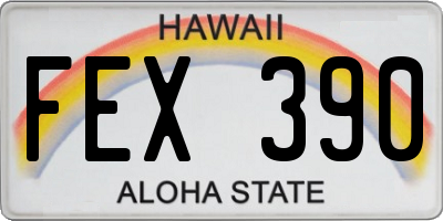 HI license plate FEX390