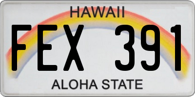 HI license plate FEX391