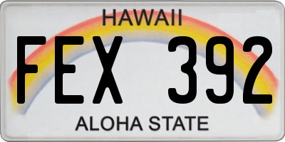 HI license plate FEX392