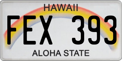 HI license plate FEX393