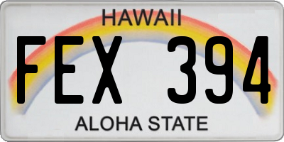 HI license plate FEX394