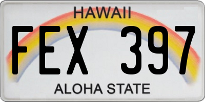 HI license plate FEX397