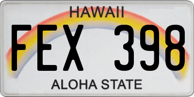 HI license plate FEX398