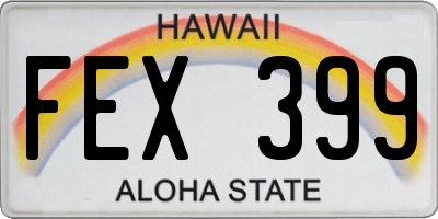 HI license plate FEX399