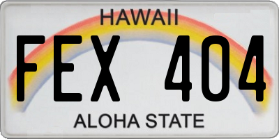 HI license plate FEX404