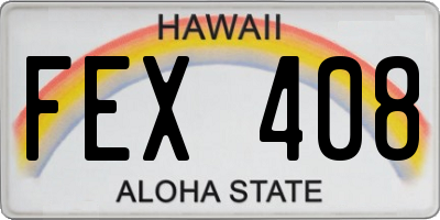 HI license plate FEX408