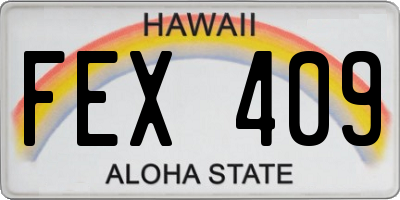 HI license plate FEX409