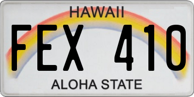 HI license plate FEX410