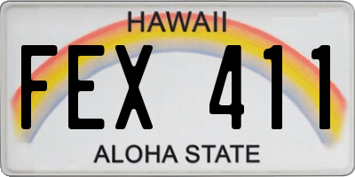 HI license plate FEX411