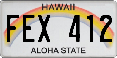 HI license plate FEX412