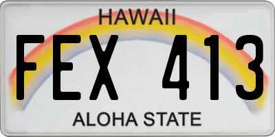 HI license plate FEX413