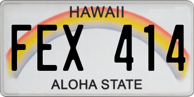 HI license plate FEX414