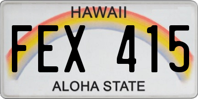 HI license plate FEX415