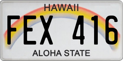 HI license plate FEX416