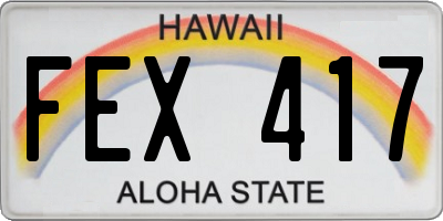 HI license plate FEX417