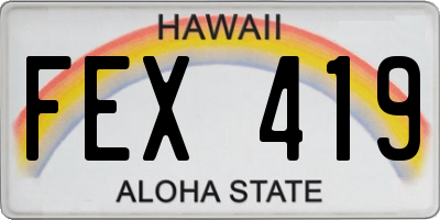 HI license plate FEX419