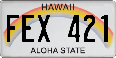 HI license plate FEX421