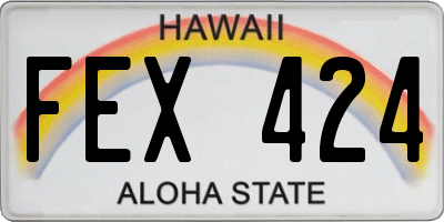 HI license plate FEX424