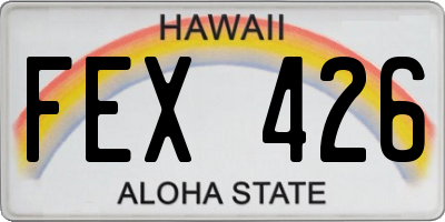 HI license plate FEX426