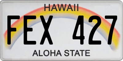 HI license plate FEX427