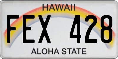 HI license plate FEX428