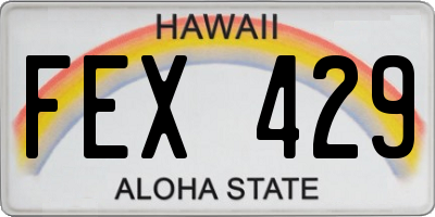 HI license plate FEX429