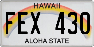 HI license plate FEX430
