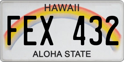 HI license plate FEX432